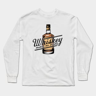 Whiskey Makes Me Frisky | Whiskey Bottle Long Sleeve T-Shirt